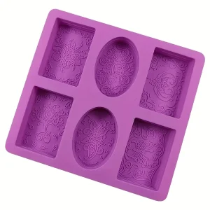 6 Cavity Flower & Lace Soap Mould