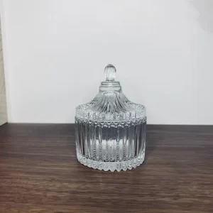 Carousel Jar Ribbed Clear  sml