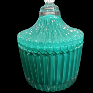Carousel Ribbed Jar  Green Small