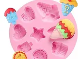 SILICONE MOULD CIRCLES HEARTS STARS