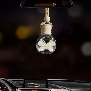 Round Sparkle/brown trim Butterfly Refillable Car Diffusers