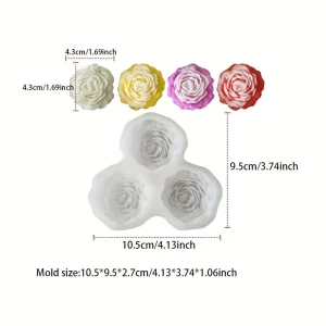 3-Cavity Flower Silicone Mold