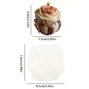 1pc Silicone Flower Basket Candle Mold